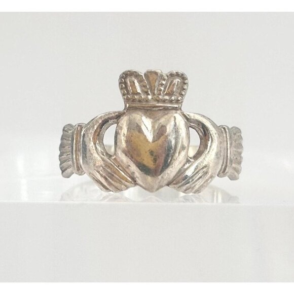 Jewelry - Irish Made Claddagh Heart & Crown Sterling Silver 925 Vintage Ring - sz 3